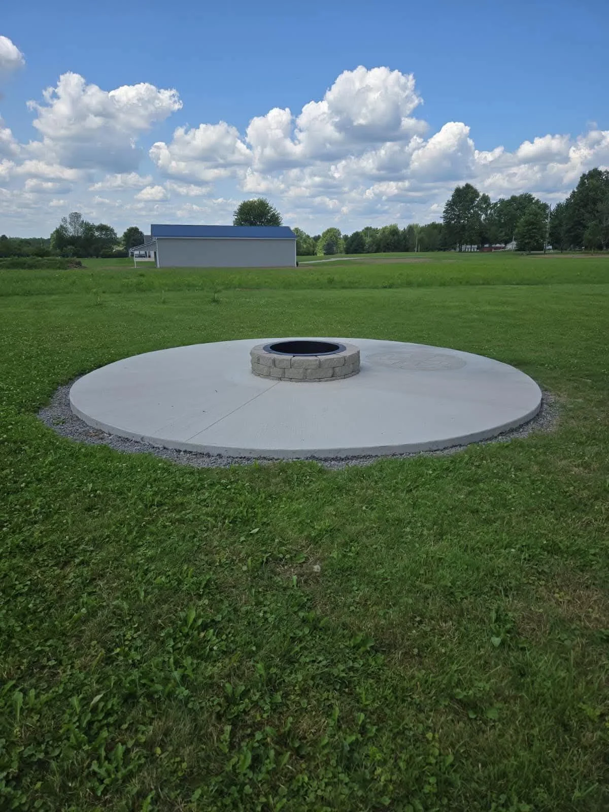 Round fire pit patio