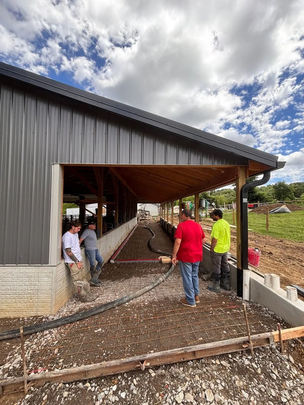 Barn slab pour in progress