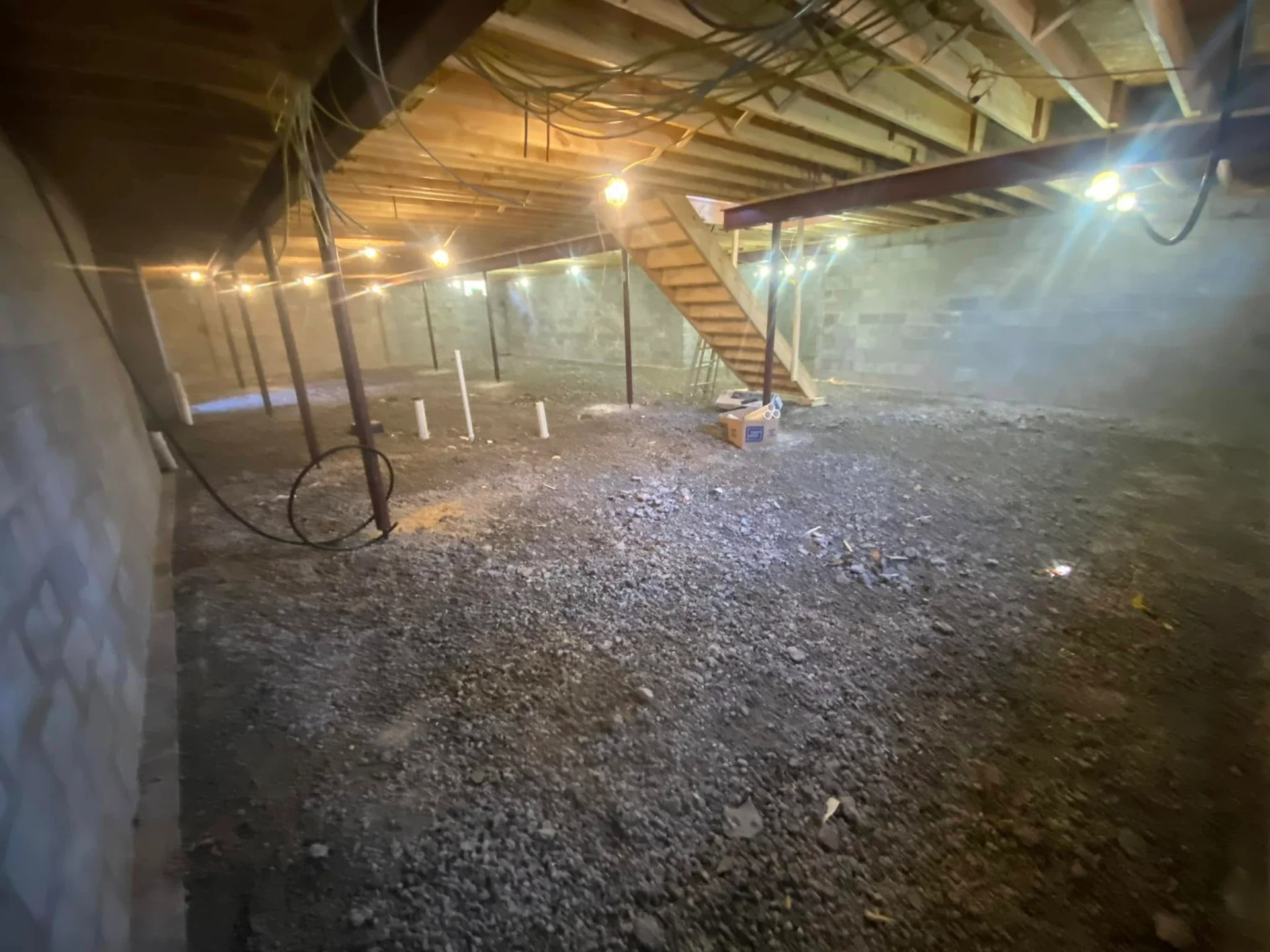 Basement floor — before