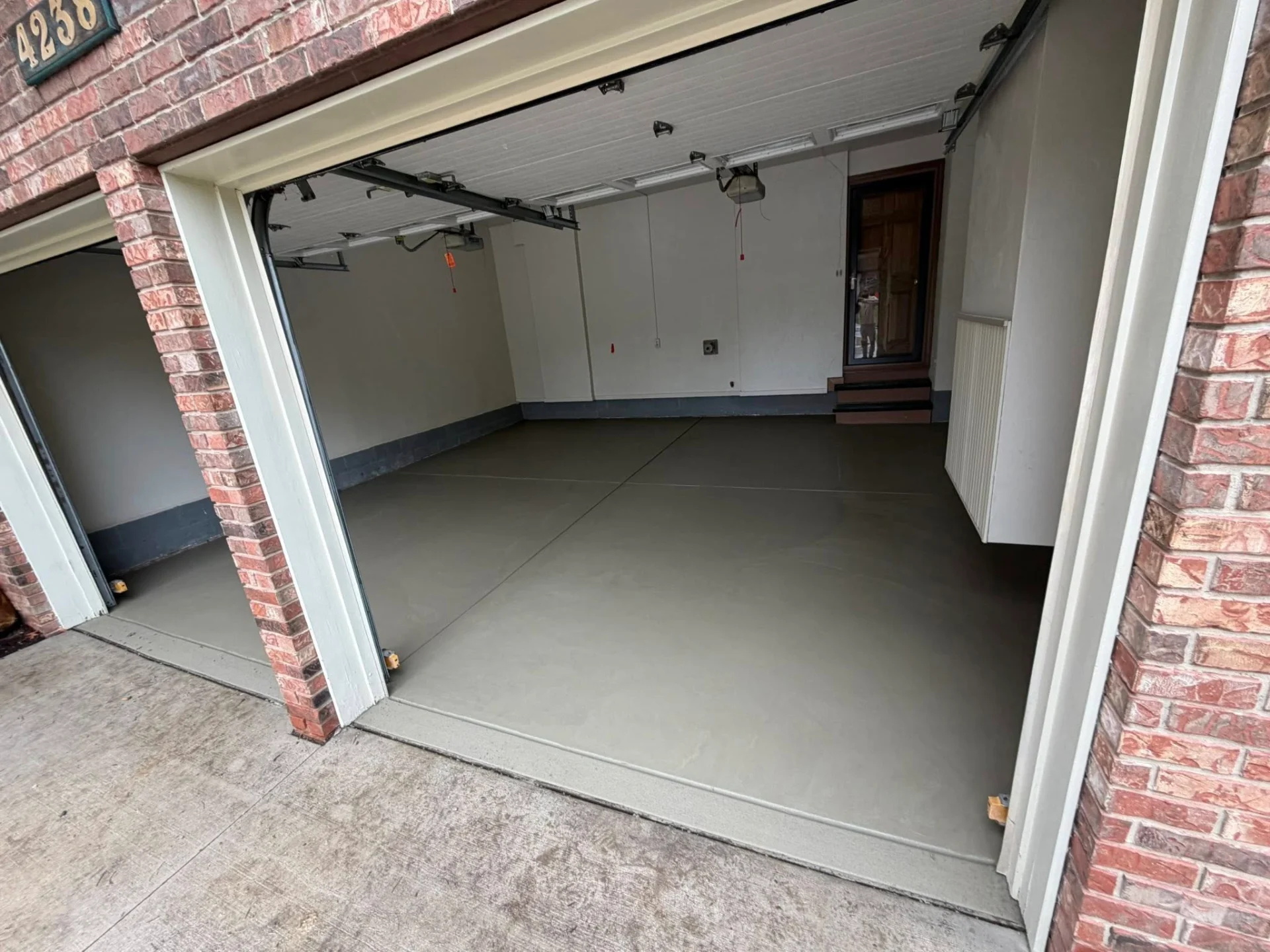 Two-car garage floor