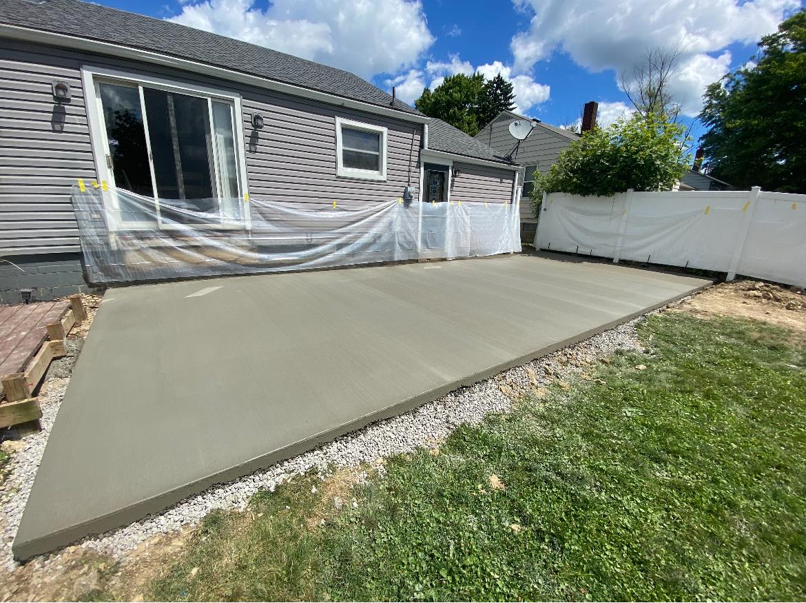 Backyard patio slab