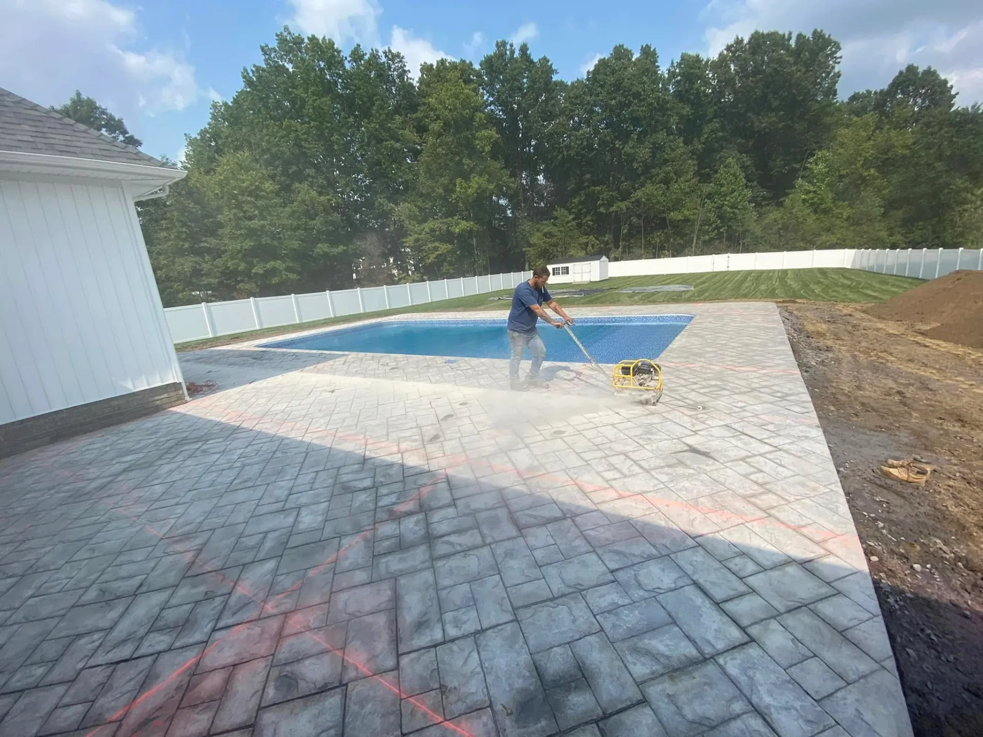 Pool deck finishing