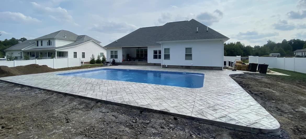 Stamped pool deck