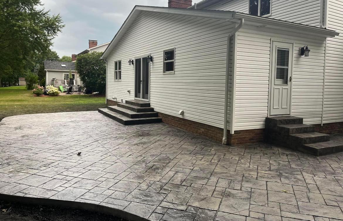 Stamped ashlar patio