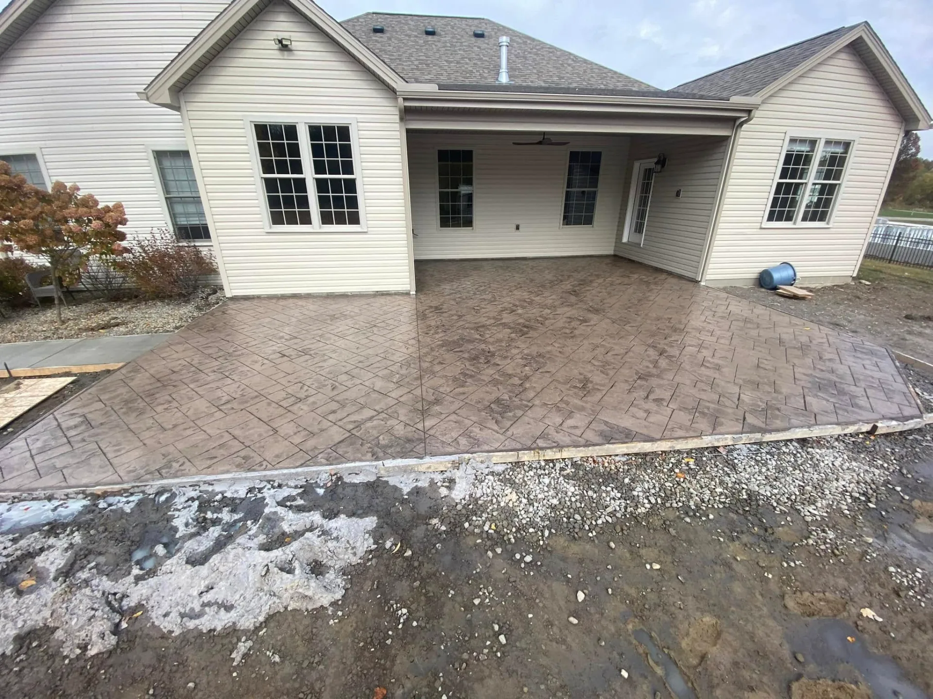Stamped patio extension