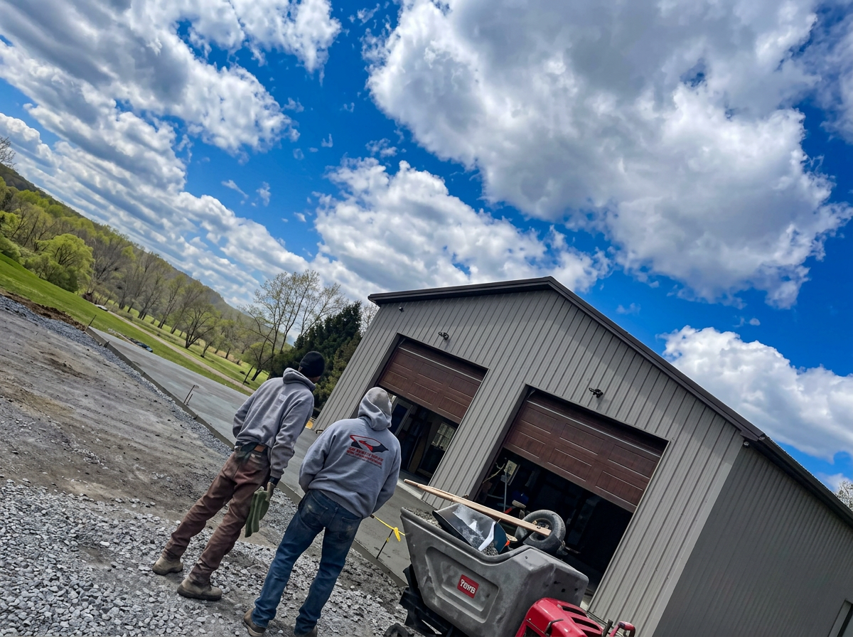 Crew admiring their work of art