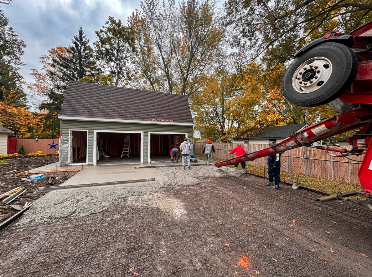 Driveway pour